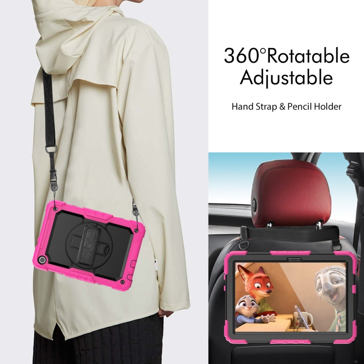 For Lenovo Tab M10 10.1 Gen 3rd Silicone Hybrid PC Tablet Case with Shoulder Strap(Rose Red) - Lenovo by PMC TechLife | Online Shopping South Africa | PMC TechLife | Buy Now Pay Later Mobicred