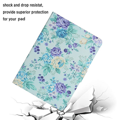 For Lenovo Tab M10 Plus Flower Pattern Horizontal Flip Leather Case with Card Slots & Holder(Purple Flower) - Lenovo by PMC Jewellery | Online Shopping South Africa | PMC Jewellery