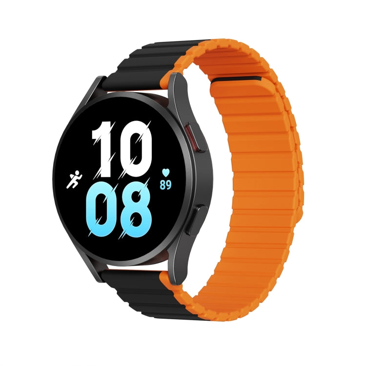 DUX DUCIS Magnetic Silicone Watch Band, Size:22mm(Black Orange) - 20mm Bands by DUX DUCIS | Online Shopping South Africa | PMC Jewellery | Buy Now Pay Later Mobicred