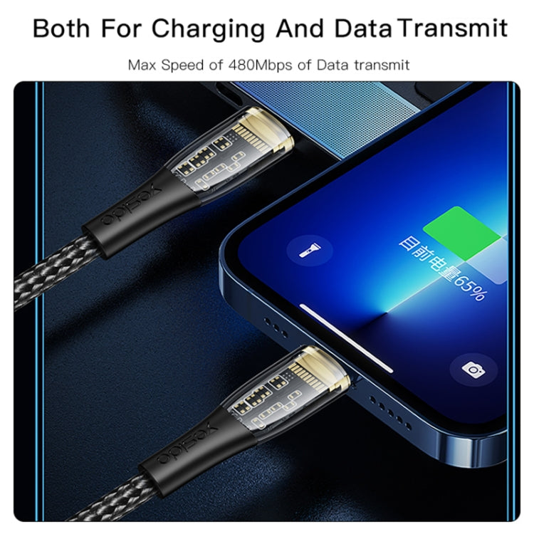 YESIDO CA101 PD 20W USB-C / Type-C to 8 Pin Braided Charging Data Cable, Length:1.2m(Black) - 2 in 1 Cable by Yesido | Online Shopping South Africa | PMC Jewellery | Buy Now Pay Later Mobicred