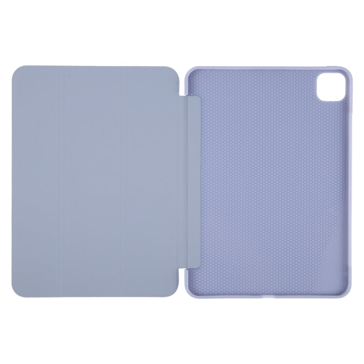 For iPad Air 11 2024 GEBEI 3-folding Holder Shockproof Flip Leather Tablet Case(Light Purple) - iPad Air 11 2024 Cases by GEBEI | Online Shopping South Africa | PMC Jewellery | Buy Now Pay Later Mobicred