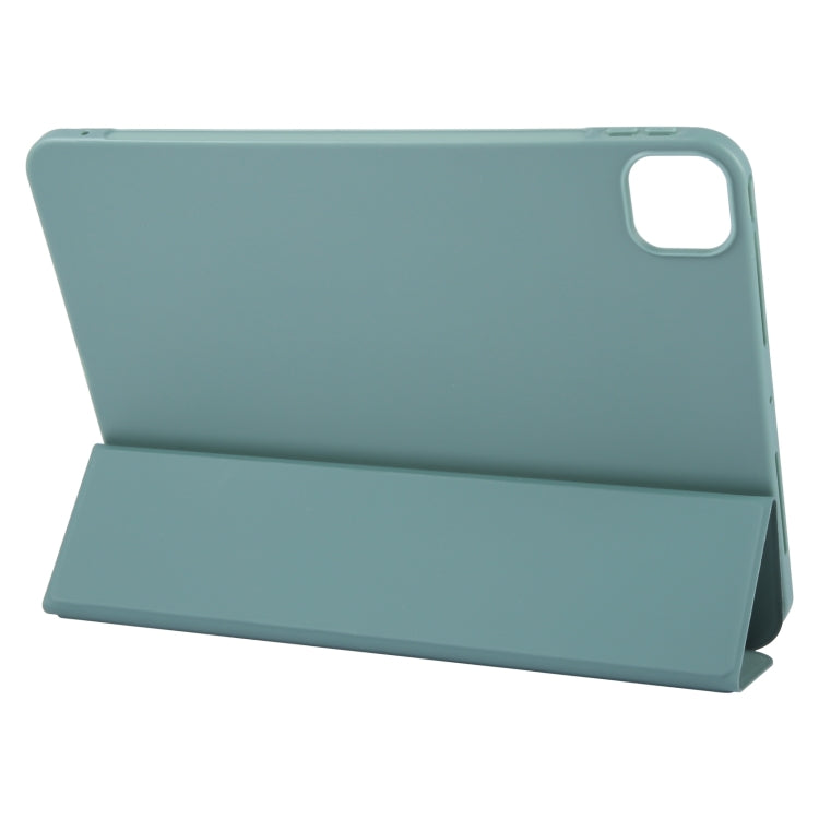 For iPad Air 11 2025 / 2024 GEBEI 3-folding Holder Shockproof Flip Leather Tablet Case(Dark Green) - iPad Air 11 2025 / 2024 Cases by GEBEI | Online Shopping South Africa | PMC Jewellery | Buy Now Pay Later Mobicred