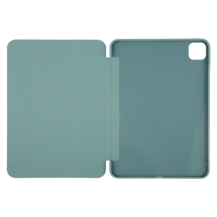 For iPad Air 11 2024 GEBEI 3-folding Holder Shockproof Flip Leather Tablet Case(Dark Green) - iPad Air 11 2024 Cases by GEBEI | Online Shopping South Africa | PMC Jewellery | Buy Now Pay Later Mobicred