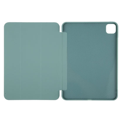 For iPad Air 11 2025 / 2024 GEBEI 3-folding Holder Shockproof Flip Leather Tablet Case(Dark Green) - iPad Air 11 2025 / 2024 Cases by GEBEI | Online Shopping South Africa | PMC Jewellery | Buy Now Pay Later Mobicred