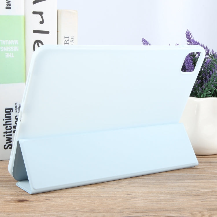 For iPad Air 13 2024 GEBEI 3-folding Holder Shockproof Flip Leather Tablet Case(Sky Blue) - iPad Air 13 2024 Cases by GEBEI | Online Shopping South Africa | PMC Jewellery | Buy Now Pay Later Mobicred