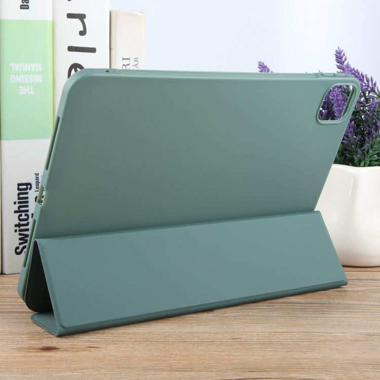 For iPad Air 13 2024 GEBEI 3-folding Holder Shockproof Flip Leather Tablet Case(Dark Green) - iPad Air 13 2024 Cases by GEBEI | Online Shopping South Africa | PMC Jewellery | Buy Now Pay Later Mobicred