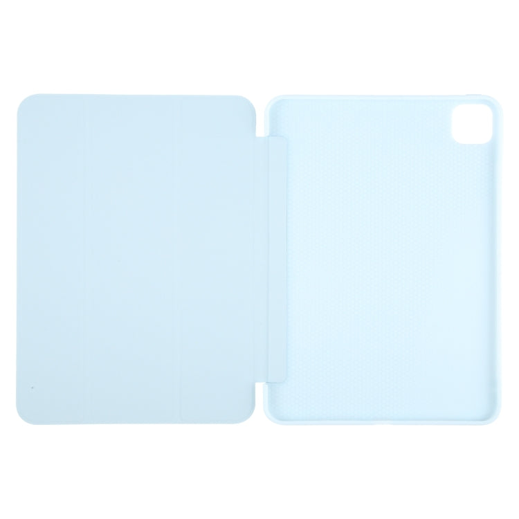 For iPad Pro 13 2024 GEBEI 3-folding Holder Shockproof Flip Leather Tablet Case(Sky Blue) - iPad Pro 13 2024 Cases by GEBEI | Online Shopping South Africa | PMC Jewellery | Buy Now Pay Later Mobicred