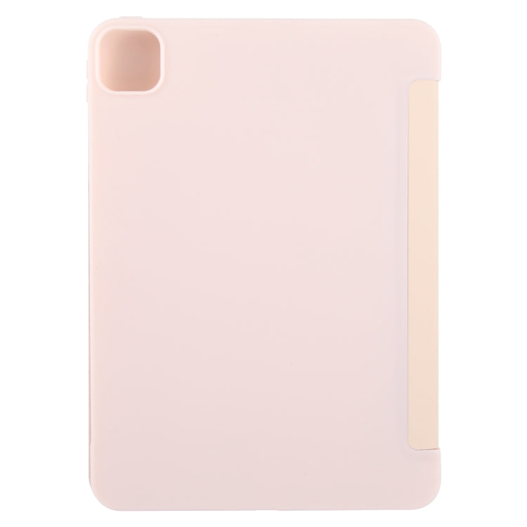 For iPad Pro 13 2024 GEBEI 3-folding Holder Shockproof Flip Leather Tablet Case(Pink) - iPad Pro 13 2024 Cases by GEBEI | Online Shopping South Africa | PMC Jewellery | Buy Now Pay Later Mobicred