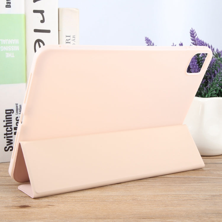 For iPad Pro 13 2024 GEBEI 3-folding Holder Shockproof Flip Leather Tablet Case(Pink) - iPad Pro 13 2024 Cases by GEBEI | Online Shopping South Africa | PMC Jewellery | Buy Now Pay Later Mobicred