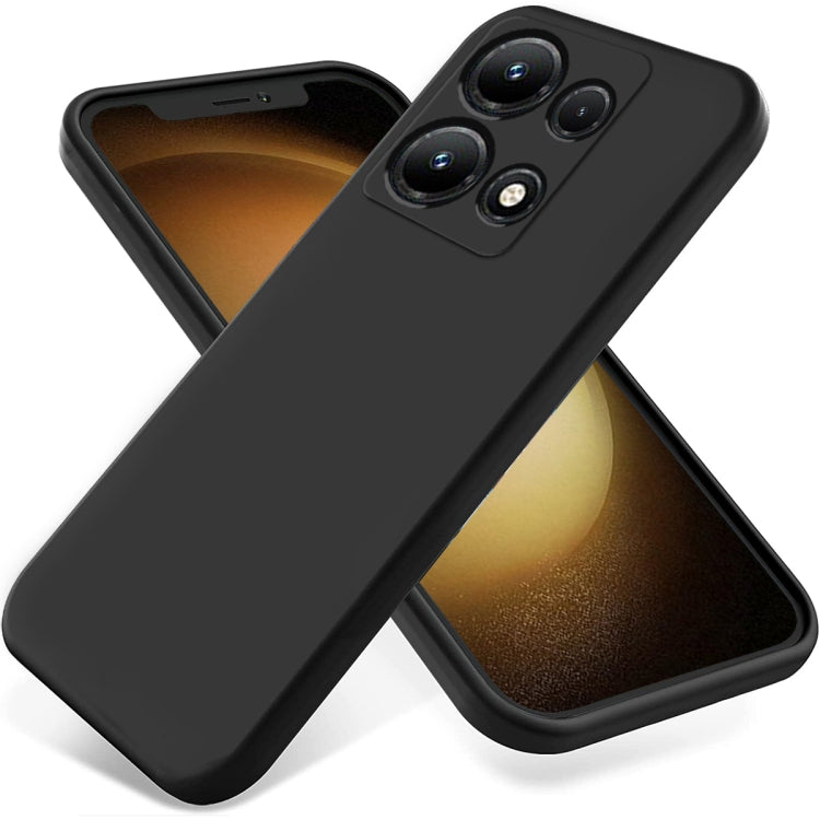 For Infinix Note 30i Pure Color Liquid Silicone Shockproof Phone Case(Black) - Infinix Cases by PMC TechLife | Online Shopping South Africa | PMC TechLife | Buy Now Pay Later Mobicred