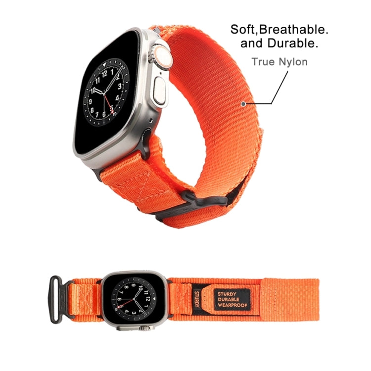 Nylon Two Section Watch Band For Apple Watch Ultra 2 49mm(Orange) - Watch Bands by PMC Jewellery | Online Shopping South Africa | PMC Jewellery | Buy Now Pay Later Mobicred