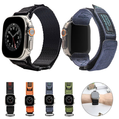 Nylon Two Section Watch Band For Apple Watch Ultra 2 49mm(Black) - Watch Bands by PMC Jewellery | Online Shopping South Africa | PMC Jewellery | Buy Now Pay Later Mobicred