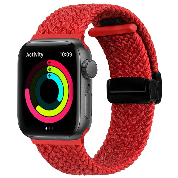 Magnetic Fold Clasp Woven Watch Band For Apple Watch Ultra 2 49mm(Red) - Watch Bands by PMC Jewellery | Online Shopping South Africa | PMC Jewellery | Buy Now Pay Later Mobicred