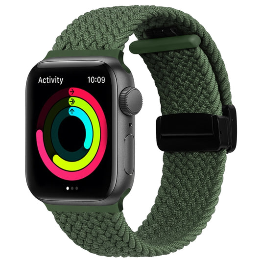 Magnetic Fold Clasp Woven Watch Band For Apple Watch Ultra 2 49mm(Green) - Watch Bands by PMC Jewellery | Online Shopping South Africa | PMC Jewellery | Buy Now Pay Later Mobicred