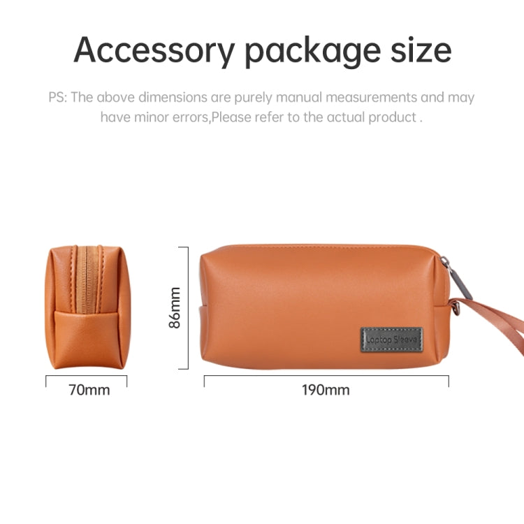 Waterproof PU Leather Laptop Accessory Bag(Brown) - Other by PMC TechLife | Online Shopping South Africa | PMC TechLife | Buy Now Pay Later Mobicred