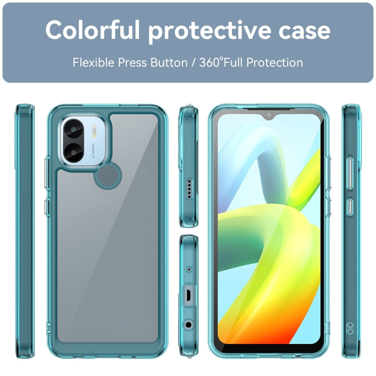 For Xiaomi Redmi A1+ Colorful Series Acrylic Hybrid TPU Phone Case(Transparent Blue) - Xiaomi Cases by PMC Jewellery | Online Shopping South Africa | PMC Jewellery | Buy Now Pay Later Mobicred