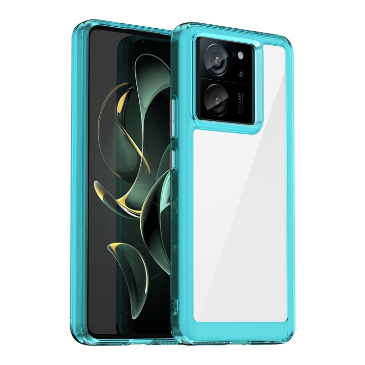 For Xiaomi 13T Pro Colorful Series Acrylic Hybrid TPU Phone Case(Transparent Blue) - Xiaomi Cases by PMC Jewellery | Online Shopping South Africa | PMC Jewellery | Buy Now Pay Later Mobicred