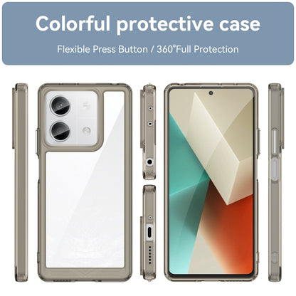 For Xiaomi Redmi Note 13 5G Colorful Series Acrylic Hybrid TPU Phone Case(Transparent Grey) - Note 13 Cases by PMC Jewellery | Online Shopping South Africa | PMC Jewellery | Buy Now Pay Later Mobicred