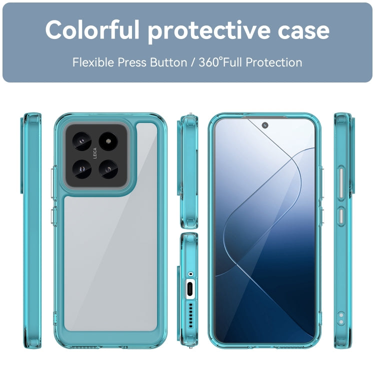 For Xiaomi 14 Colorful Series Acrylic Hybrid TPU Phone Case(Transparent Blue) - 14 Cases by PMC Jewellery | Online Shopping South Africa | PMC Jewellery | Buy Now Pay Later Mobicred