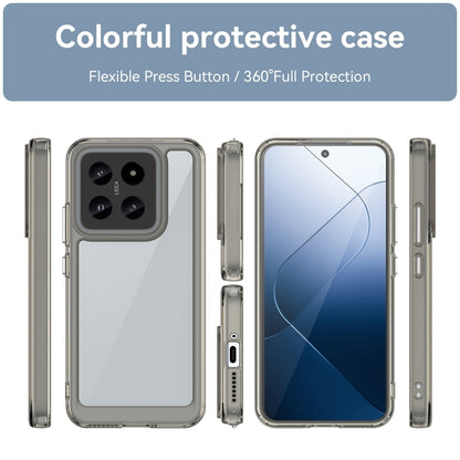 For Xiaomi 14 Pro Colorful Series Acrylic Hybrid TPU Phone Case(Transparent Grey) - 14 Pro Cases by PMC Jewellery | Online Shopping South Africa | PMC Jewellery | Buy Now Pay Later Mobicred