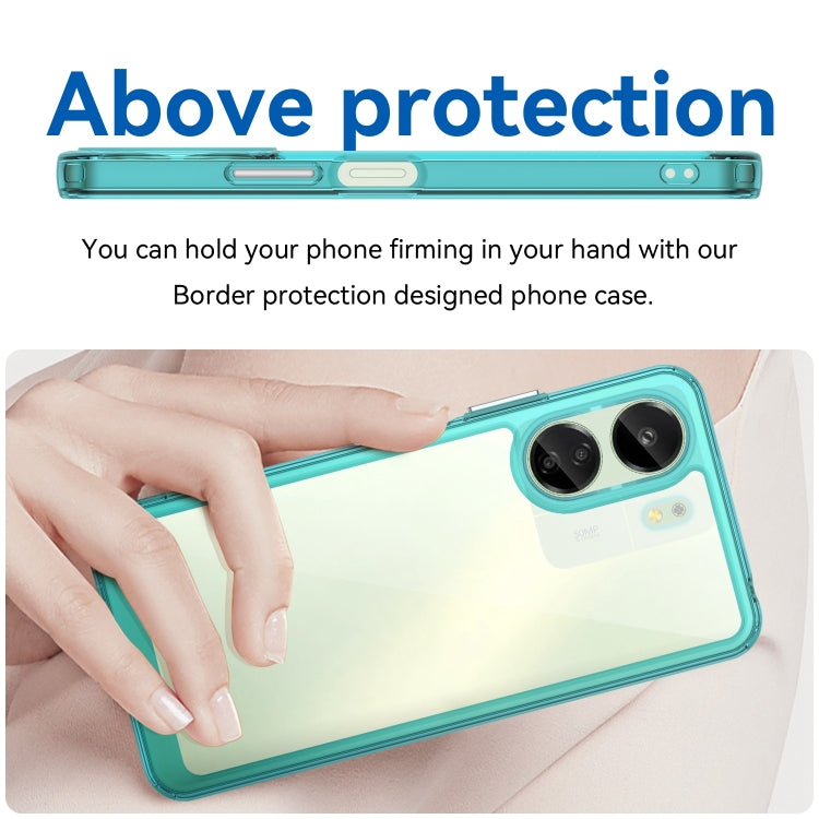 For Xiaomi Redmi 13C 4G Colorful Series Acrylic Hybrid TPU Phone Case(Transparent Blue) - 13C Cases by PMC Jewellery | Online Shopping South Africa | PMC Jewellery | Buy Now Pay Later Mobicred