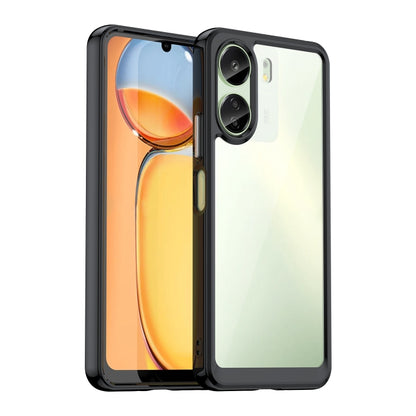 For Xiaomi Redmi 13C 4G Colorful Series Acrylic Hybrid TPU Phone Case(Black) - 13C Cases by PMC Jewellery | Online Shopping South Africa | PMC Jewellery | Buy Now Pay Later Mobicred