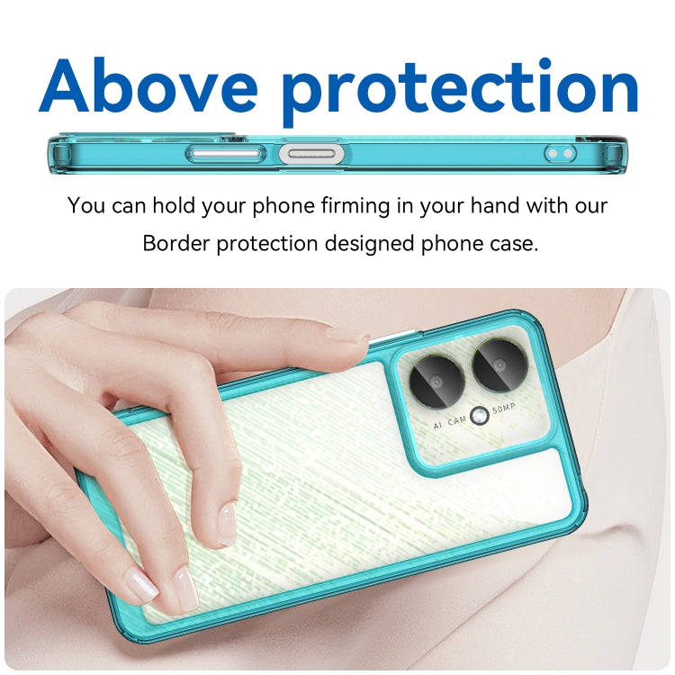 For Xiaomi Poco C65 Colorful Series Acrylic Hybrid TPU Phone Case(Transparent Blue) - Xiaomi Cases by PMC Jewellery | Online Shopping South Africa | PMC Jewellery | Buy Now Pay Later Mobicred