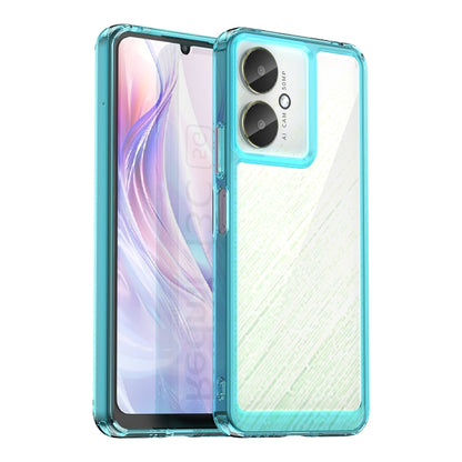 For Xiaomi Redmi 13R 5G Colorful Series Acrylic Hybrid TPU Phone Case(Transparent Blue) - 13R Cases by PMC Jewellery | Online Shopping South Africa | PMC Jewellery | Buy Now Pay Later Mobicred