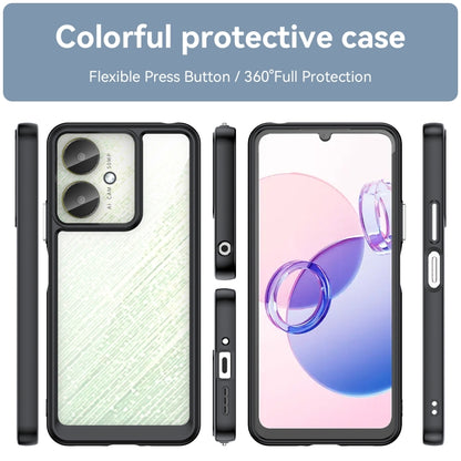 For Xiaomi Redmi 13R 5G Colorful Series Acrylic Hybrid TPU Phone Case(Black) - 13R Cases by PMC Jewellery | Online Shopping South Africa | PMC Jewellery | Buy Now Pay Later Mobicred