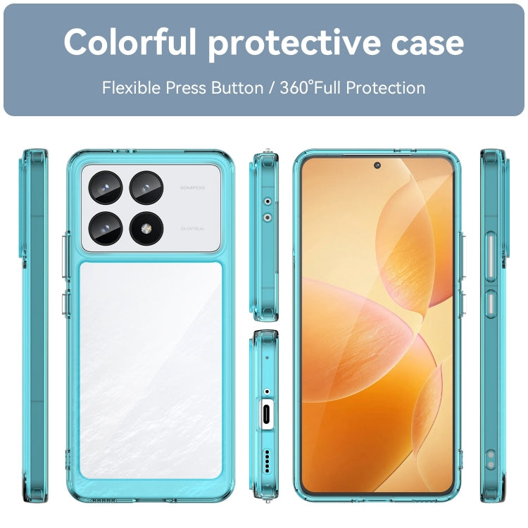 For Xiaomi Redmi K70 Colorful Series Acrylic Hybrid TPU Phone Case(Transparent Blue) - K70 Cases by PMC Jewellery | Online Shopping South Africa | PMC Jewellery | Buy Now Pay Later Mobicred