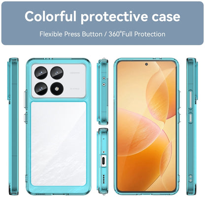 For Xiaomi Redmi K70 Colorful Series Acrylic Hybrid TPU Phone Case(Transparent Blue) - K70 Cases by PMC Jewellery | Online Shopping South Africa | PMC Jewellery | Buy Now Pay Later Mobicred