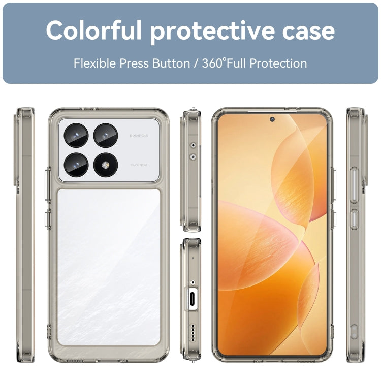 For Xiaomi Redmi K70 Pro Colorful Series Acrylic Hybrid TPU Phone Case(Transparent Grey) - K70 Pro Cases by PMC Jewellery | Online Shopping South Africa | PMC Jewellery | Buy Now Pay Later Mobicred