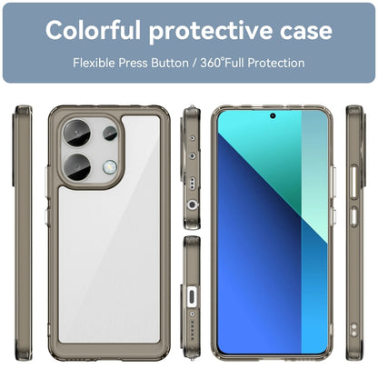 For Xiaomi Redmi Note 13 4G Global Colorful Series Acrylic Hybrid TPU Phone Case(Transparent Grey) - Note 13 Cases by PMC Jewellery | Online Shopping South Africa | PMC Jewellery | Buy Now Pay Later Mobicred