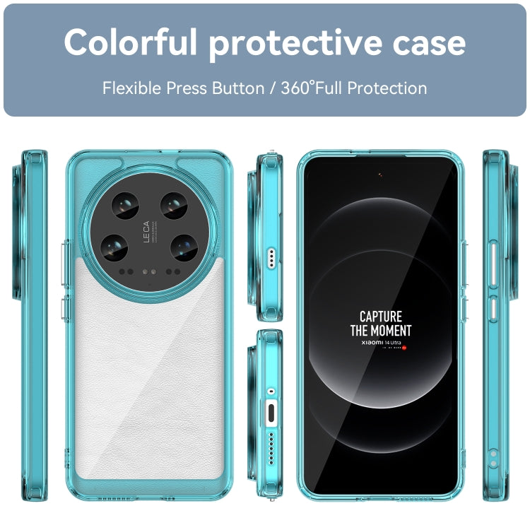 For Xiaomi 14 Ultra Colorful Series Acrylic Hybrid TPU Phone Case(Transparent Blue) - 14 Ultra Cases by PMC Jewellery | Online Shopping South Africa | PMC Jewellery | Buy Now Pay Later Mobicred