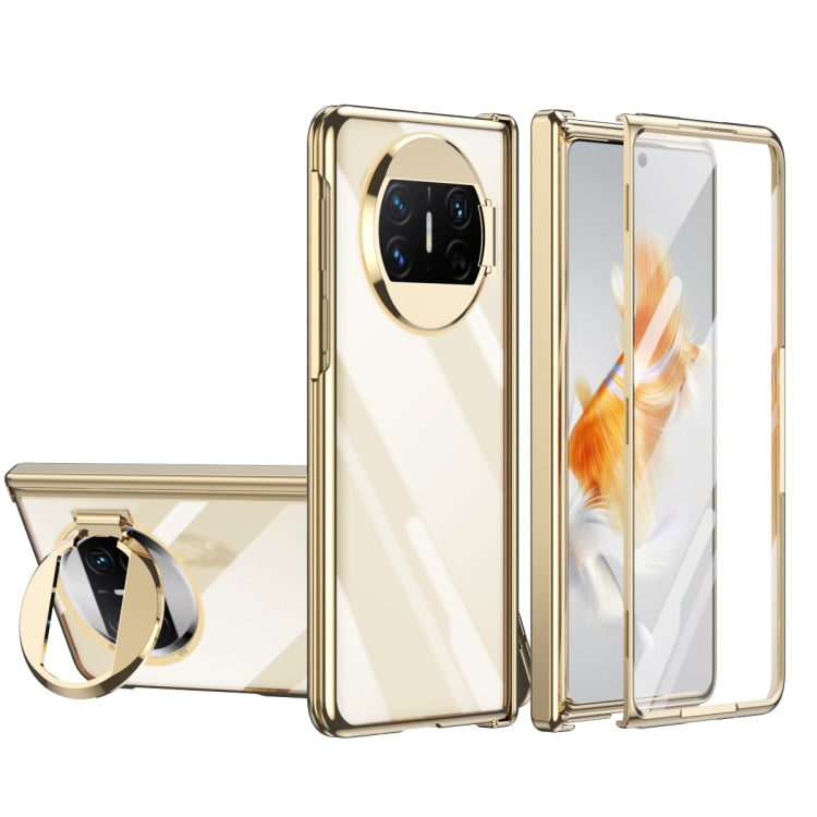 For Huawei Mate X3 Integrated Electroplating PC Folding Phone Case with Hinge(Gold) - Huawei Cases by PMC TechLife | Online Shopping South Africa | PMC TechLife | Buy Now Pay Later Mobicred