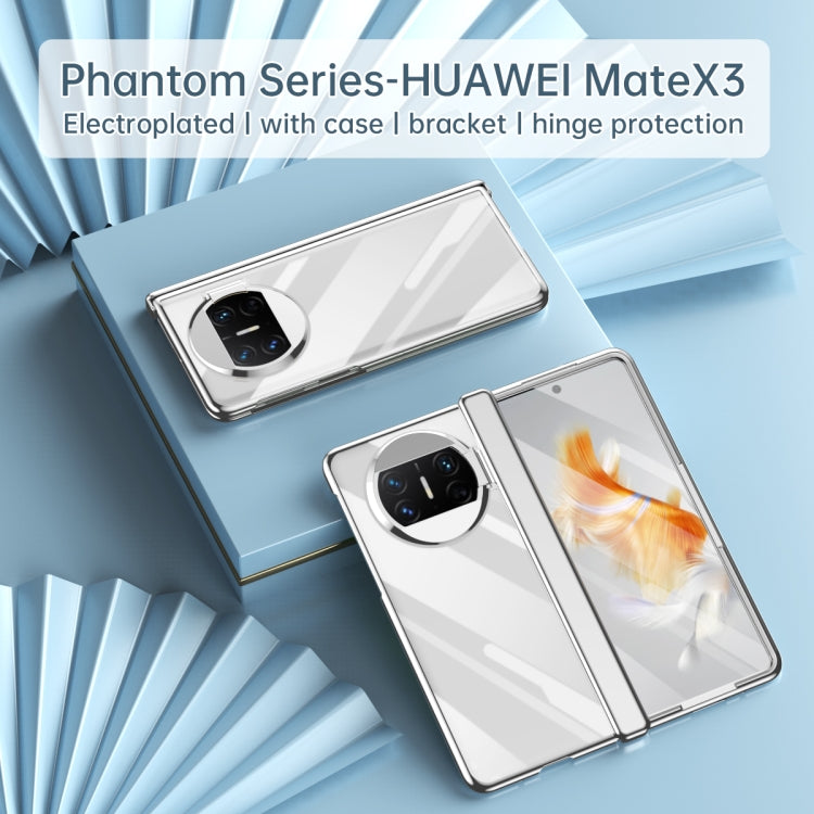 For Huawei Mate X3 Integrated Electroplating PC Folding Phone Case with Hinge(Transparent) - Huawei Cases by PMC Jewellery | Online Shopping South Africa | PMC Jewellery