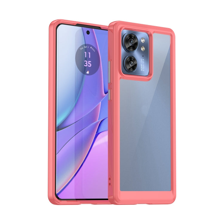 For Motorola Edge 40 Colorful Series Acrylic Hybrid TPU Phone Case(Red) - Motorola Cases by PMC Jewellery | Online Shopping South Africa | PMC Jewellery | Buy Now Pay Later Mobicred