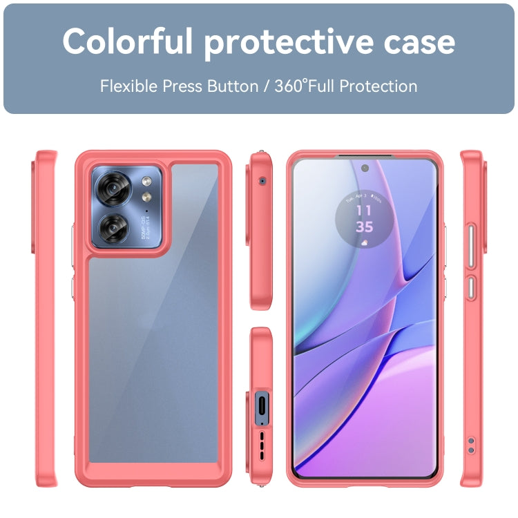 For Motorola Edge 40 Colorful Series Acrylic Hybrid TPU Phone Case(Red) - Motorola Cases by PMC Jewellery | Online Shopping South Africa | PMC Jewellery | Buy Now Pay Later Mobicred