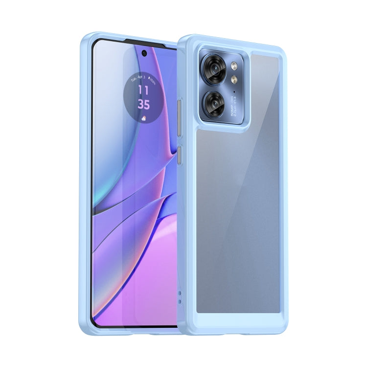 For Motorola Edge 40 Colorful Series Acrylic Hybrid TPU Phone Case(Blue) - Motorola Cases by PMC Jewellery | Online Shopping South Africa | PMC Jewellery | Buy Now Pay Later Mobicred