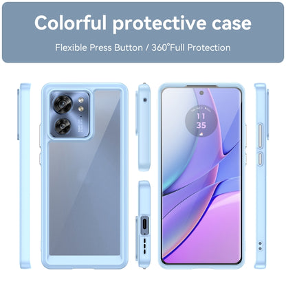 For Motorola Edge 40 Colorful Series Acrylic Hybrid TPU Phone Case(Blue) - Motorola Cases by PMC Jewellery | Online Shopping South Africa | PMC Jewellery | Buy Now Pay Later Mobicred