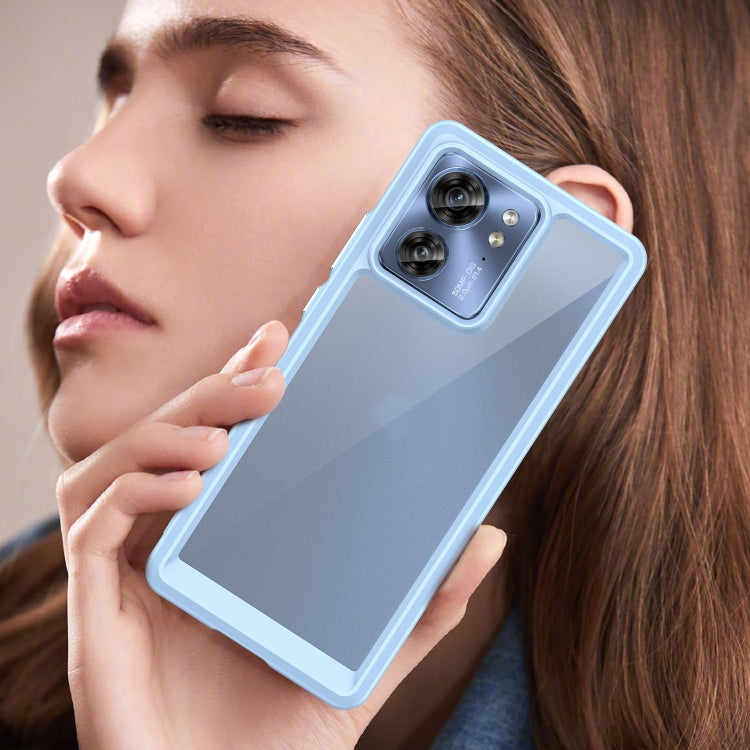 For Motorola Edge 40 Colorful Series Acrylic Hybrid TPU Phone Case(Blue) - Motorola Cases by PMC Jewellery | Online Shopping South Africa | PMC Jewellery | Buy Now Pay Later Mobicred