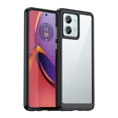 For Motorola Moto G84 Colorful Series Acrylic Hybrid TPU Phone Case(Black) - Motorola Cases by PMC Jewellery | Online Shopping South Africa | PMC Jewellery | Buy Now Pay Later Mobicred