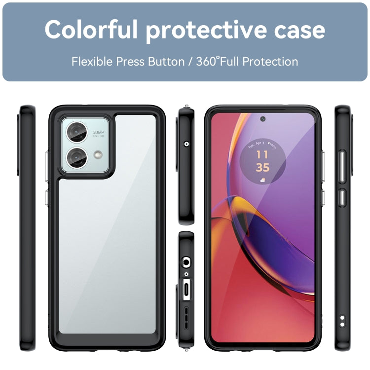 For Motorola Moto G84 Colorful Series Acrylic Hybrid TPU Phone Case(Black) - Motorola Cases by PMC Jewellery | Online Shopping South Africa | PMC Jewellery | Buy Now Pay Later Mobicred