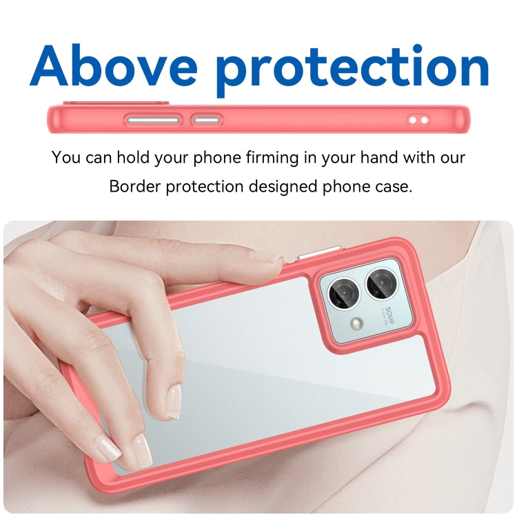 For Motorola Moto G84 Colorful Series Acrylic Hybrid TPU Phone Case(Red) - Motorola Cases by PMC Jewellery | Online Shopping South Africa | PMC Jewellery | Buy Now Pay Later Mobicred