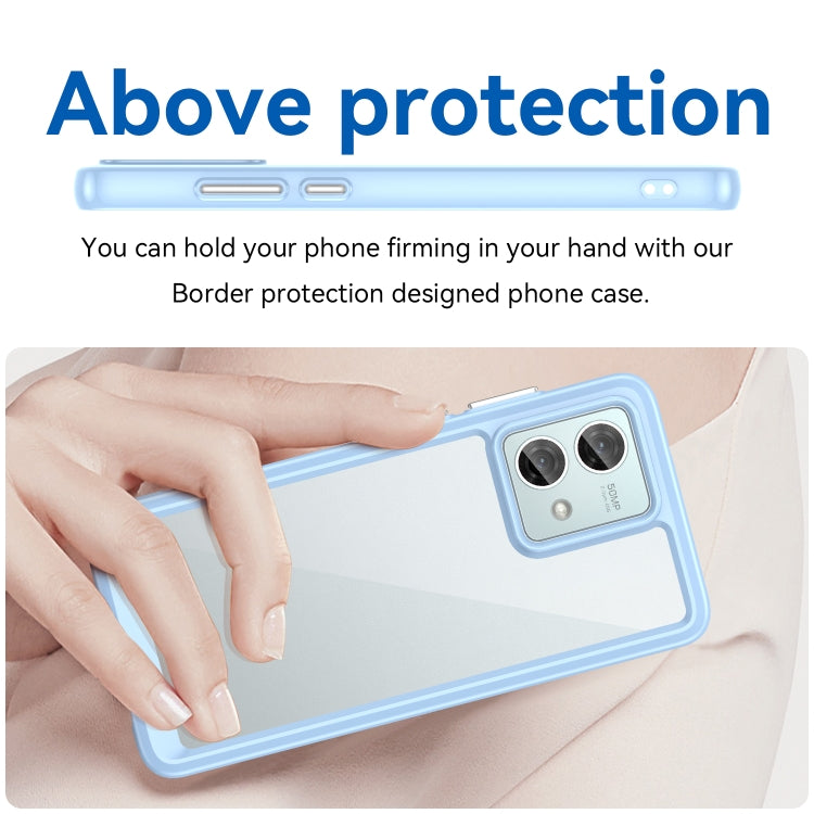 For Motorola Moto G84 Colorful Series Acrylic Hybrid TPU Phone Case(Blue) - Motorola Cases by PMC Jewellery | Online Shopping South Africa | PMC Jewellery | Buy Now Pay Later Mobicred