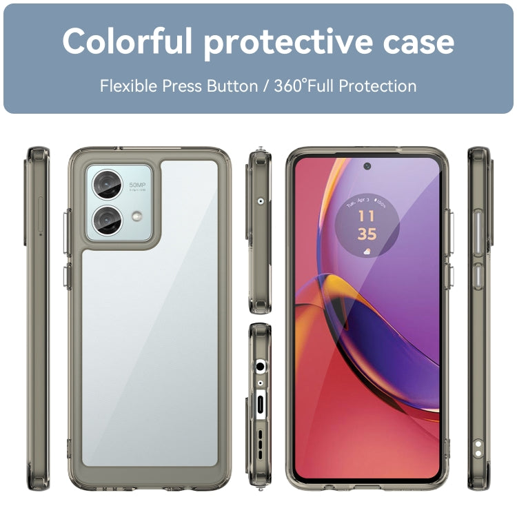 For Motorola Moto G84 Colorful Series Acrylic Hybrid TPU Phone Case(Transparent Grey) - Motorola Cases by PMC Jewellery | Online Shopping South Africa | PMC Jewellery | Buy Now Pay Later Mobicred