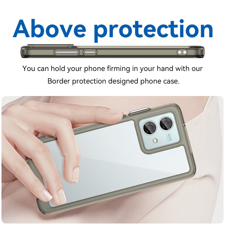 For Motorola Moto G84 Colorful Series Acrylic Hybrid TPU Phone Case(Transparent Grey) - Motorola Cases by PMC Jewellery | Online Shopping South Africa | PMC Jewellery | Buy Now Pay Later Mobicred