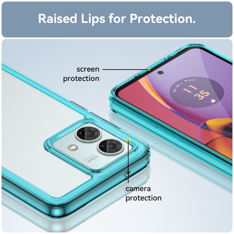 For Motorola Moto G84 Colorful Series Acrylic Hybrid TPU Phone Case(Transparent Blue) - Motorola Cases by PMC Jewellery | Online Shopping South Africa | PMC Jewellery | Buy Now Pay Later Mobicred