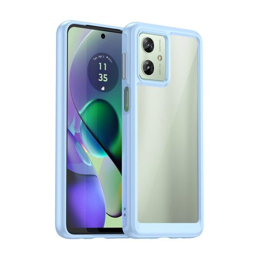 For Motorola Moto G54 Global Colorful Series Acrylic Hybrid TPU Phone Case(Blue) - Motorola Cases by PMC Jewellery | Online Shopping South Africa | PMC Jewellery | Buy Now Pay Later Mobicred