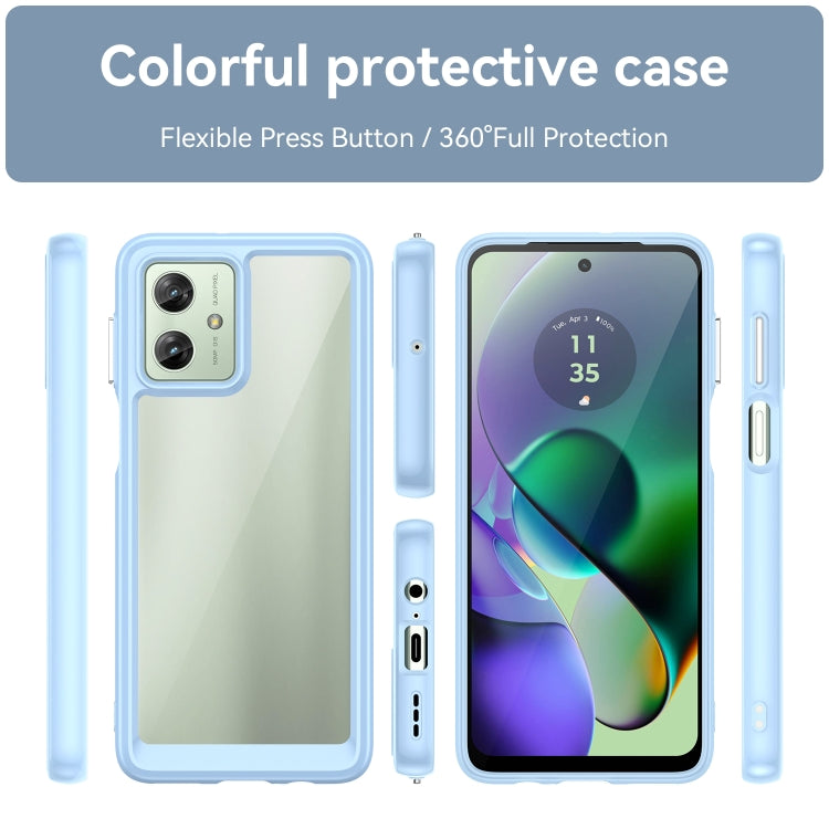 For Motorola Moto G54 Global Colorful Series Acrylic Hybrid TPU Phone Case(Blue) - Motorola Cases by PMC Jewellery | Online Shopping South Africa | PMC Jewellery | Buy Now Pay Later Mobicred